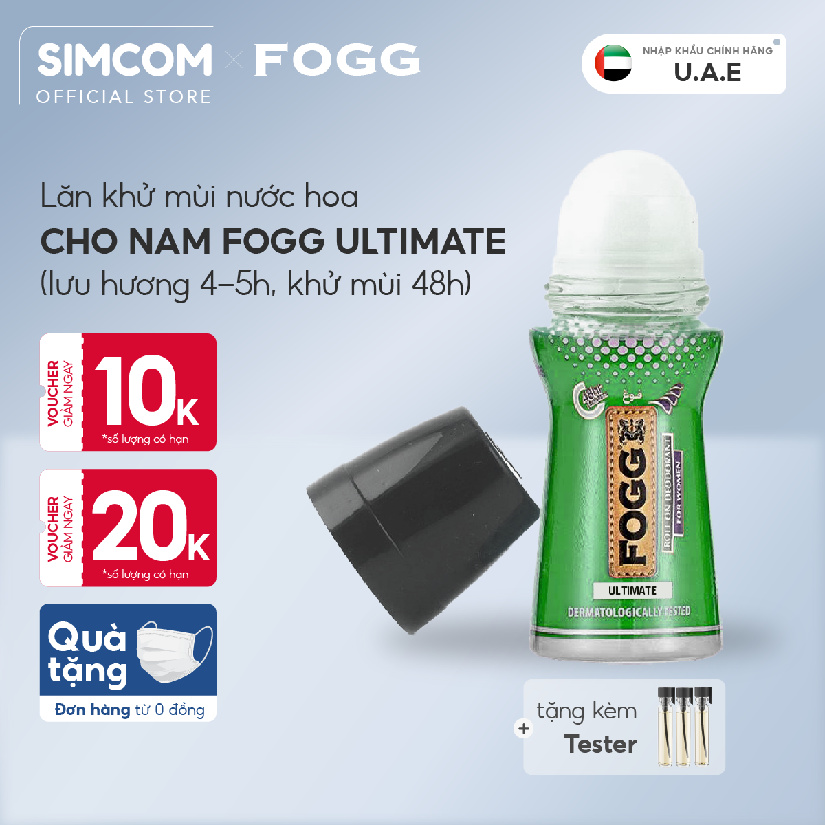 Lăn khử mùi FOGG 50ml Ultimate,Lăn khử mùi nước hoa nam,Lăn khử mùi unisex,Lăn khử mùi lưu hương 48h,Lăn thơm nách,Lăn khử mùi cơ thể,Lăn khử mùi chính hãng,Lăn khử mùi lưu hương lâu,Lăn khử mùi không gây ố,Lăn khử mùi hôi nách