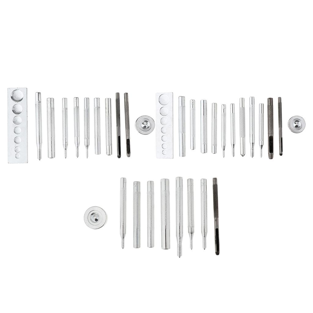 Die Punch Hole Snap Rivet Button Base Kit for DIY Leather Craft Tool 11Pcs
