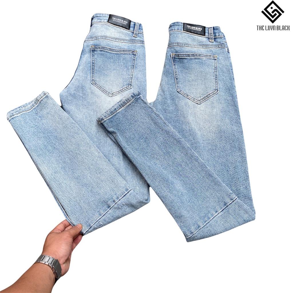 Quần Jean Nam The Luyn Black Không Rách Màu Vintage Chất Liệu Cotton Cao Cấp Phong Cách Streetwear