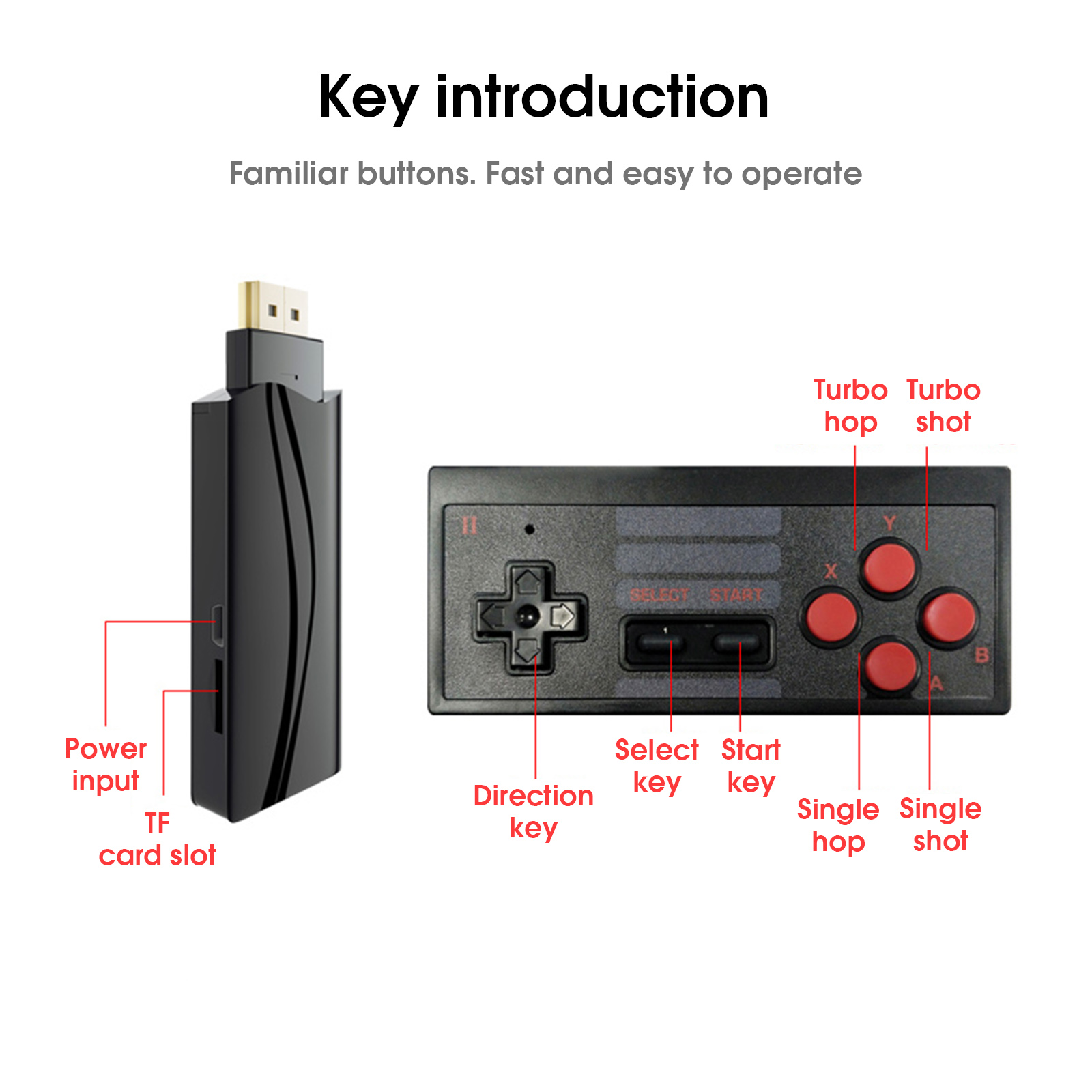 Bộ Điều Khiển Trò Chơi Cầm Tay Không Dây Retro 2.4g Đầu Ra HD Tích Hợp 628 Trò Chơi Cổ Điển Kép