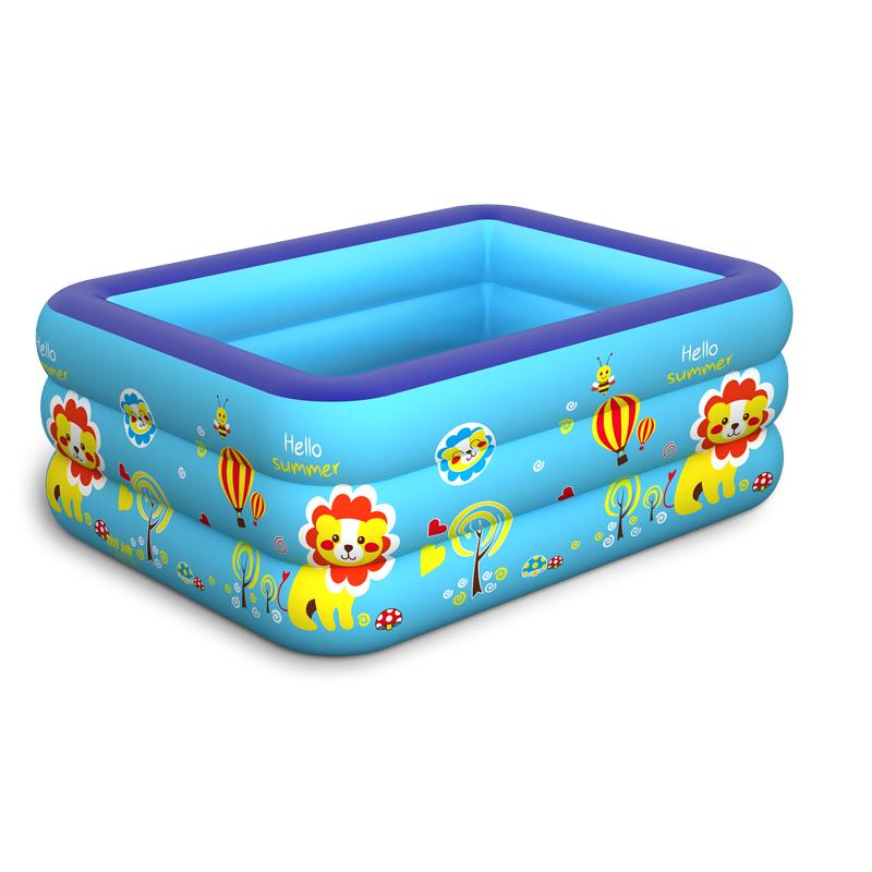 Bể bơi phao cho bé, bể phao bơi trẻ em loại to dày dài 2m1 cao 3 tầng swimming pool kèm bơm điện