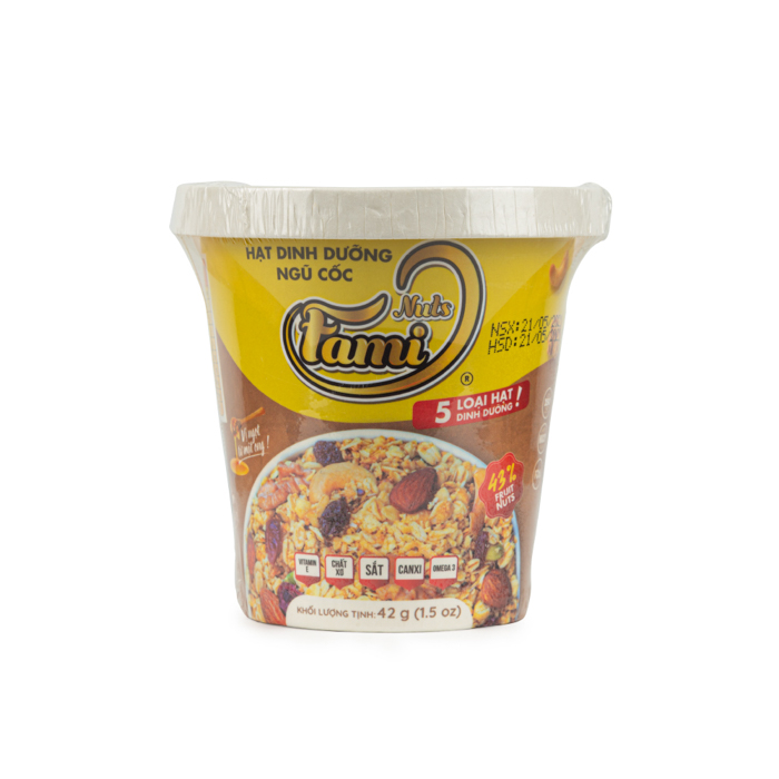 HẠT DINH DƯỠNG NGŨ CỐC GRANOLA FAMINUTS - Ly Giấy 42g - Ngữ Cốc Giảm Cân