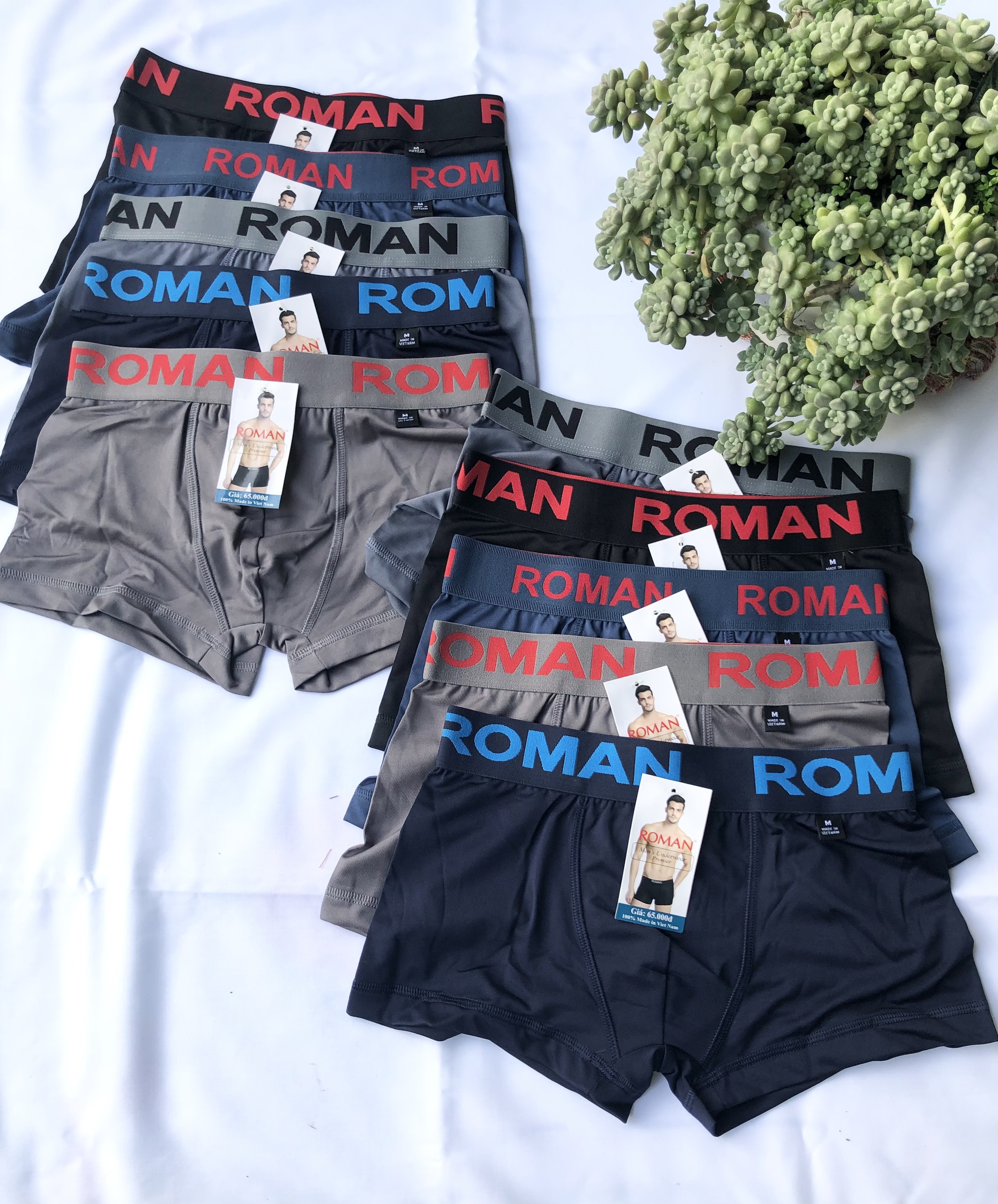 Combo 10 quần lót nam đùi Boxer 05 màu,lưng thun 4cm, chất vải thun lạnh 04 chiều co dãn tốt,thoáng mát(Heroman&amp;Tony)