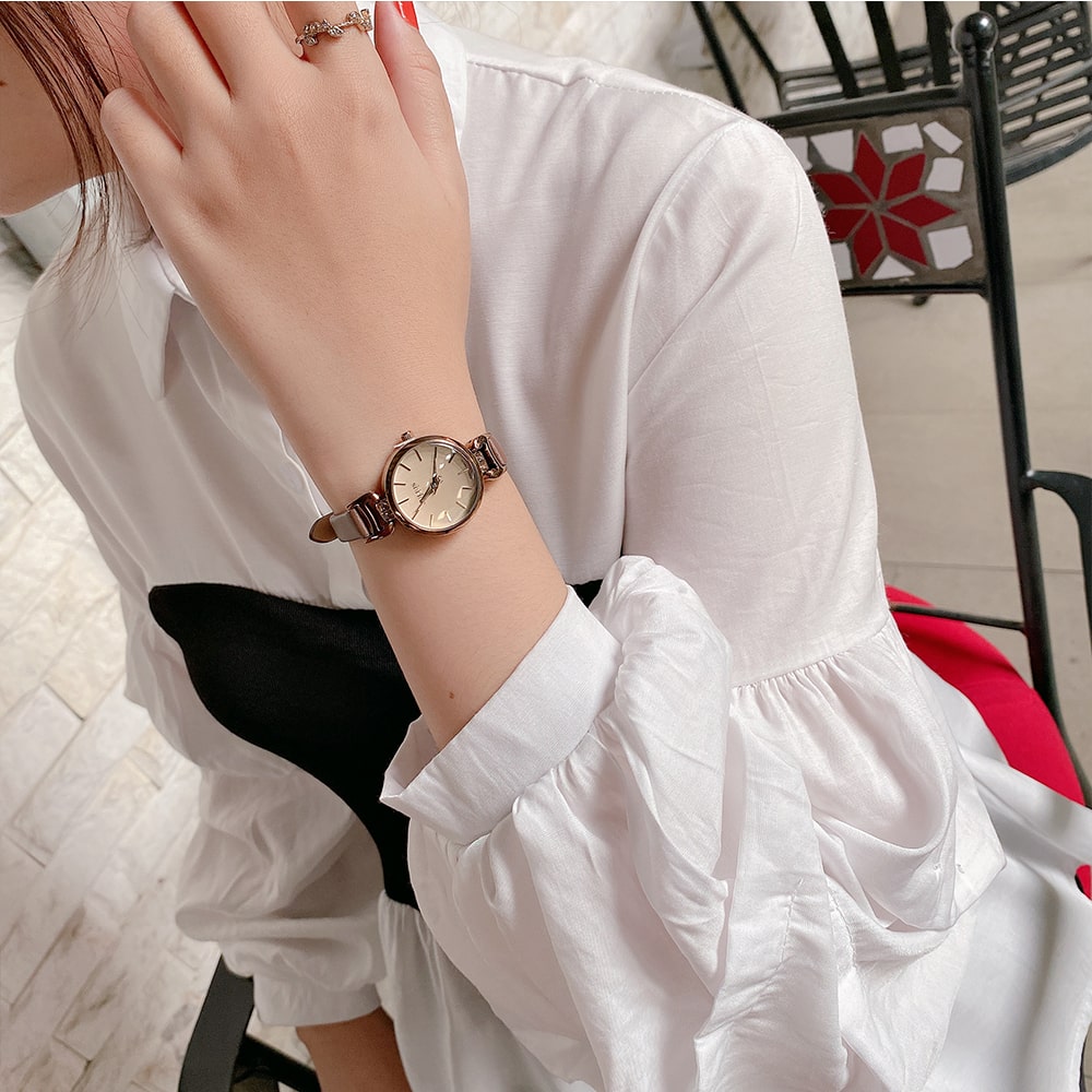 Đồng Hồ Nữ JA-925E Julius Hàn Quốc Dây Da (Nâu)