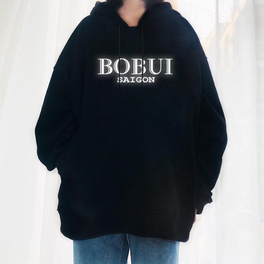 () (LILIFASHION) Áo hoodie BOBUI SAIGON phản quang dáng unisex chất NỈ TÀU cao cấp