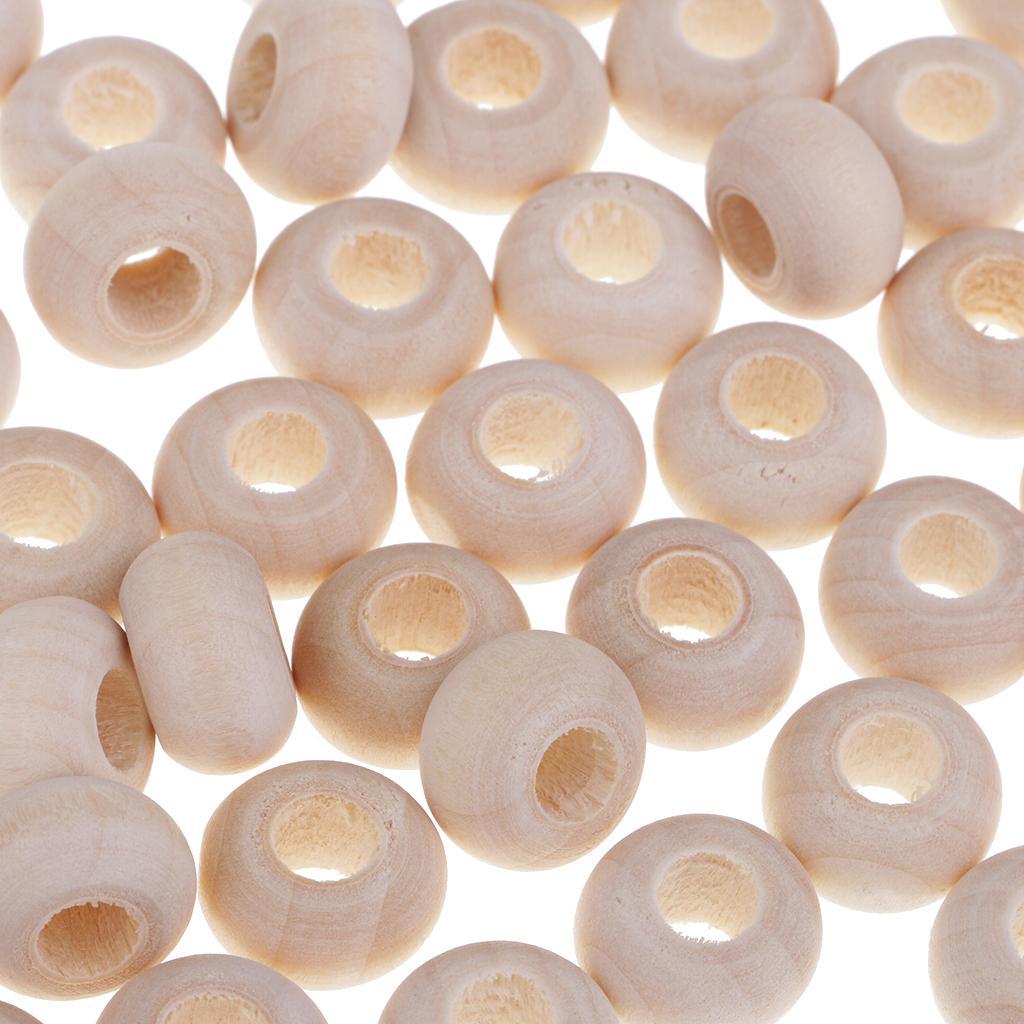300Pack Natural Abacus Wooden Spacer Beads DIY Macrame Jewelry Charms Crafts