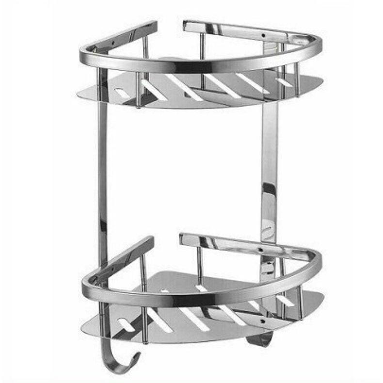 Kệ góc phòng tắm 2 tầng inox 304