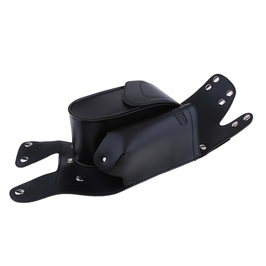 Black PU Leather Right Side Saddlebag Water Bottle Holder Fit for Harley