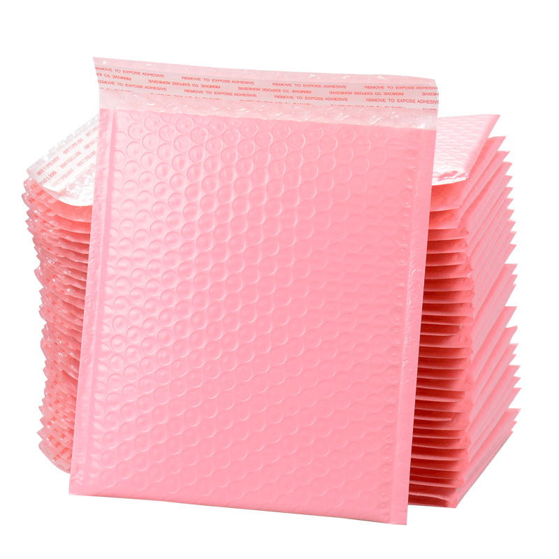Túi Gói Hàng Niêm Phong Màu Hồng Chống Sốc Có Sẵn Keo Tự Dính 15x20 Cm 9x Style Chống Thấm Nước Combo đủ size