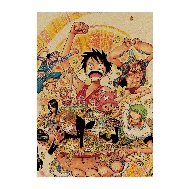 Bộ 10 Tấm Anime Gồm 9 Tấm poster và 1 Áp Phích ( One Piece )