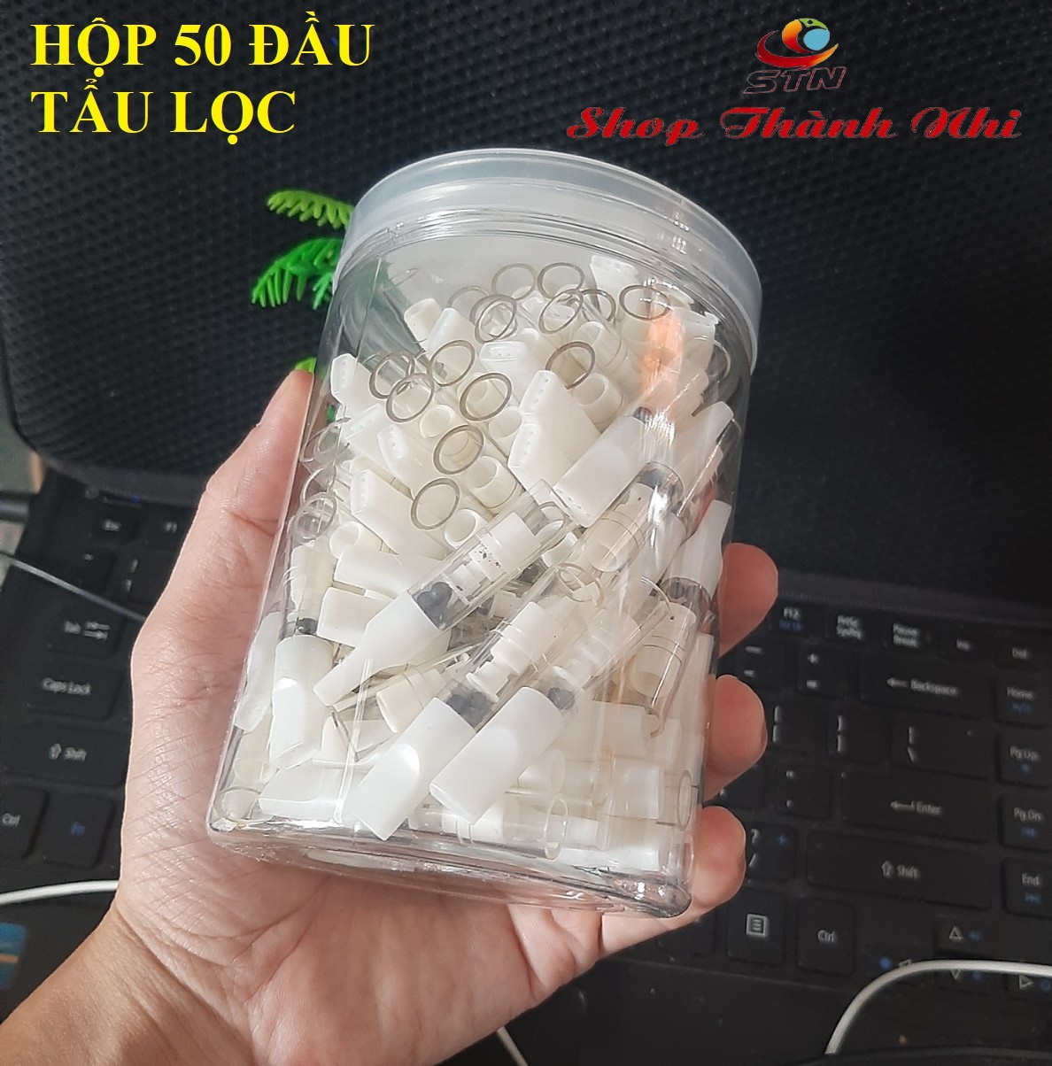 Hộp 50 tẩu lọc thuốc bảo vệ sức khỏe tinh thể than hoạt tính nano