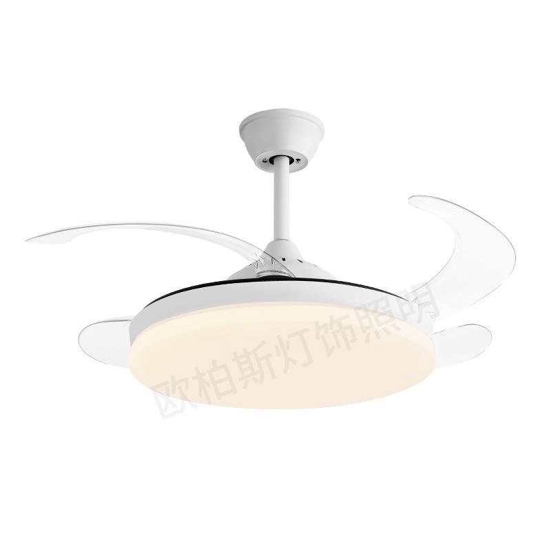 Quảng cáo Đèn quạt vô hình đơn giản hiện đại Phòng khách Phòng ăn Phòng ngủ Quạt đèn chùm Dải chuyển đổi tần số Điều khiển từ xa Đèn quạt trần bán chạy