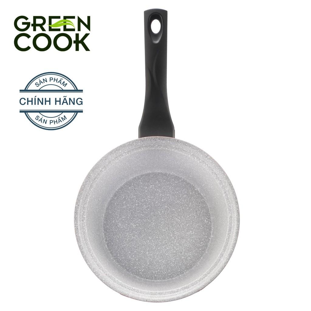 Nồi nấu bột chống dính đáy từ đúc ceramic vân đá 18cm Green Cook - Nồi quánh chống dính chất liệu cao cấp