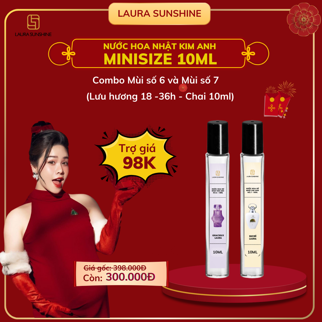 [Trợ giá 49K] Nước hoa chiết Nhật Kim Anh - Laura Sunshine Parfum 10ml - Mẫu mới năm 2025