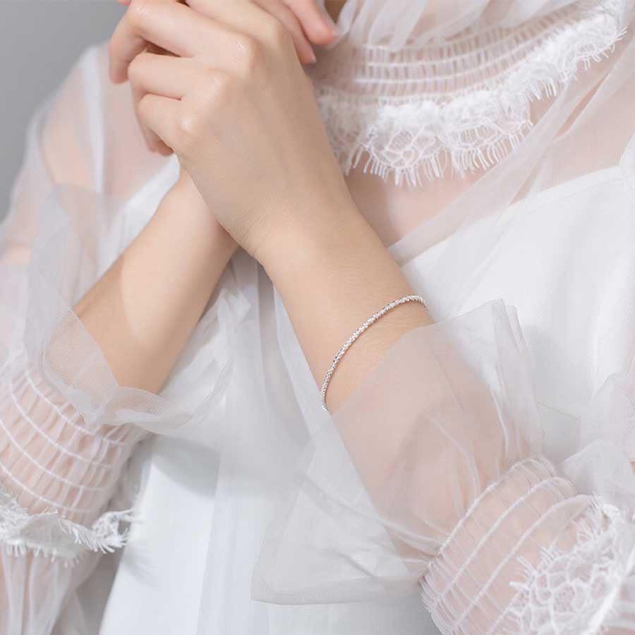Free ship lắc tay dây xù cho nữ và lắc chân xù bạc ta nguyên chất