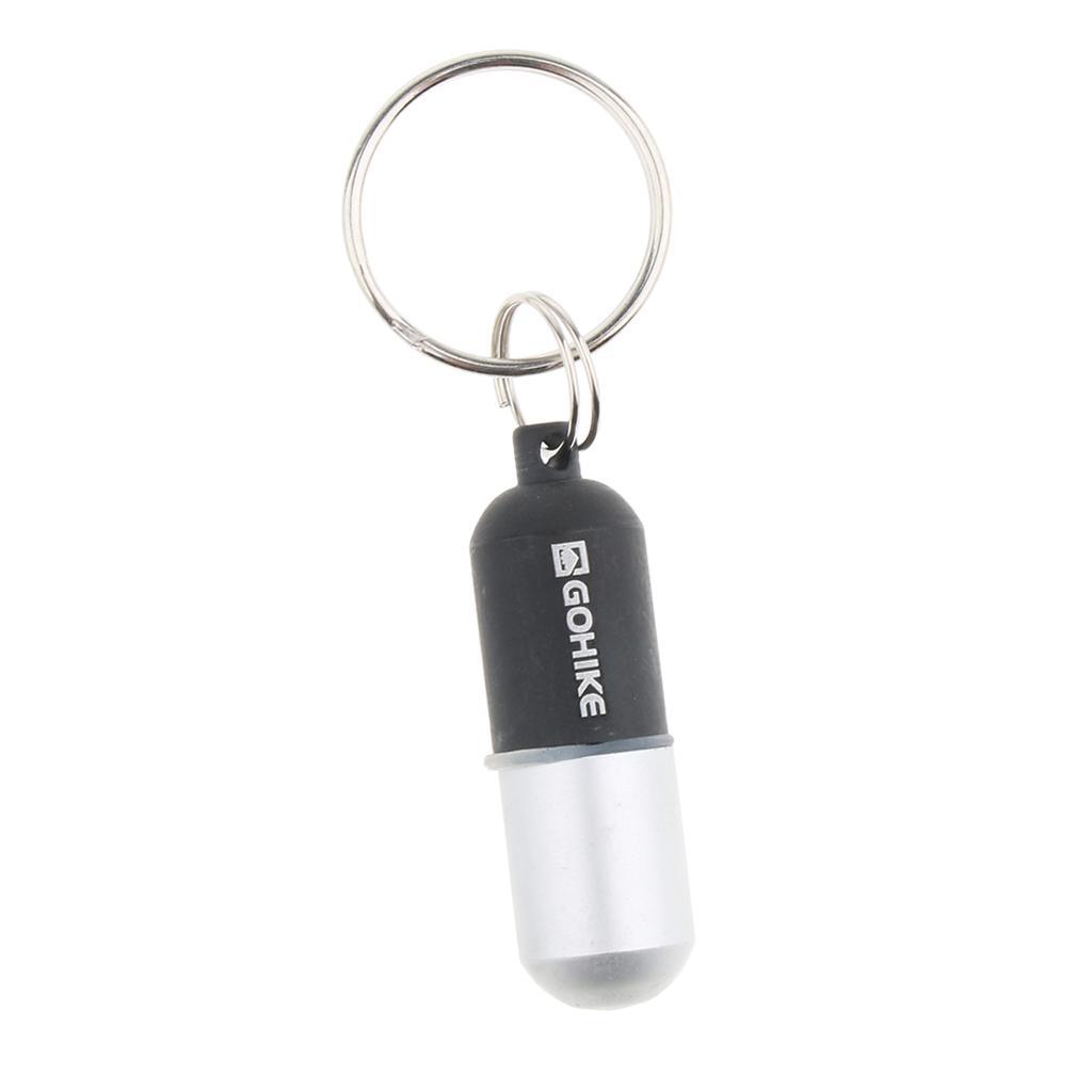 2pcs Waterproof Aluminum Pill Storage Box Keychain Tablet Holder Case