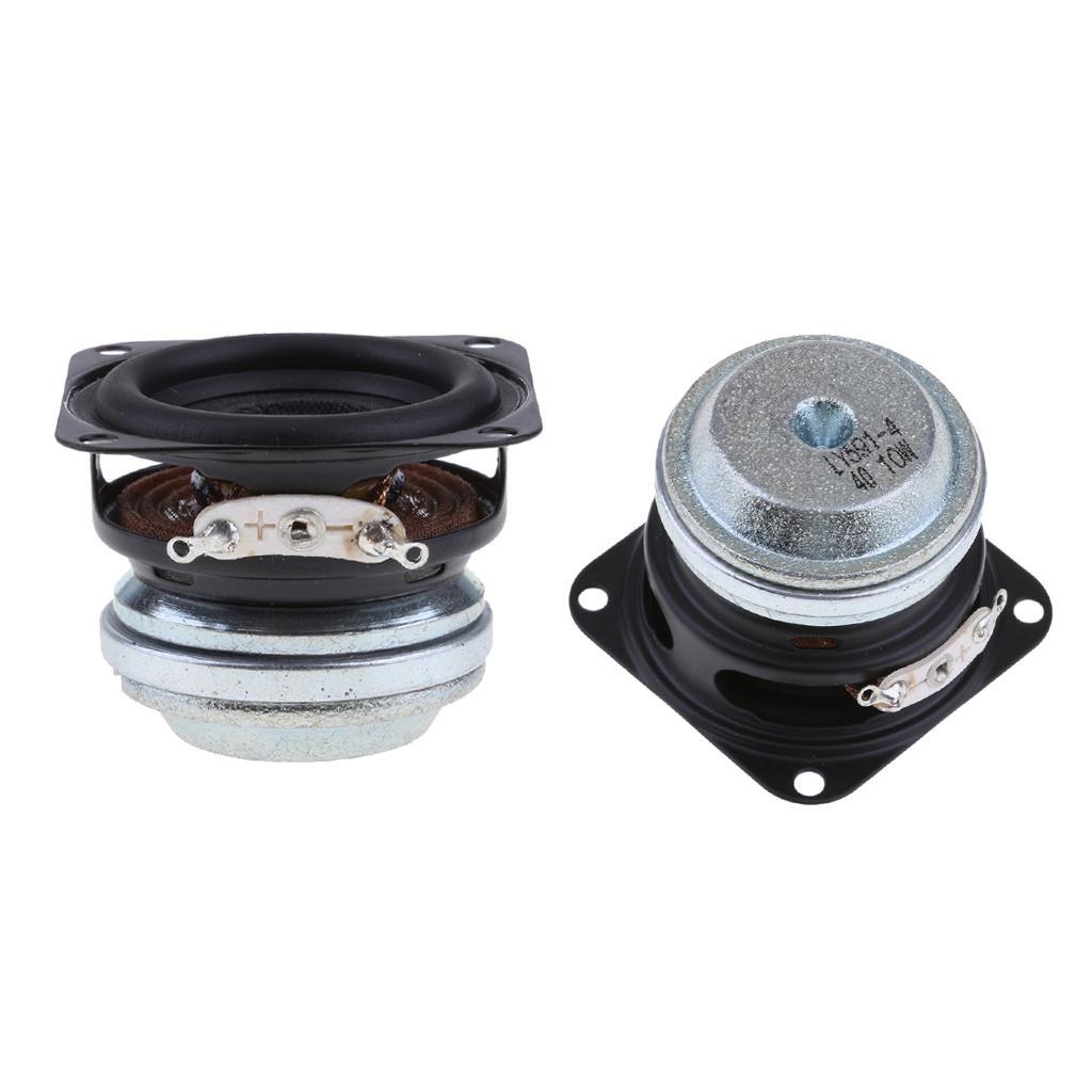 Prettyia 2x 40mm 4Ohm 10W Full Range Speaker Square Loudspeakers 16 Coil