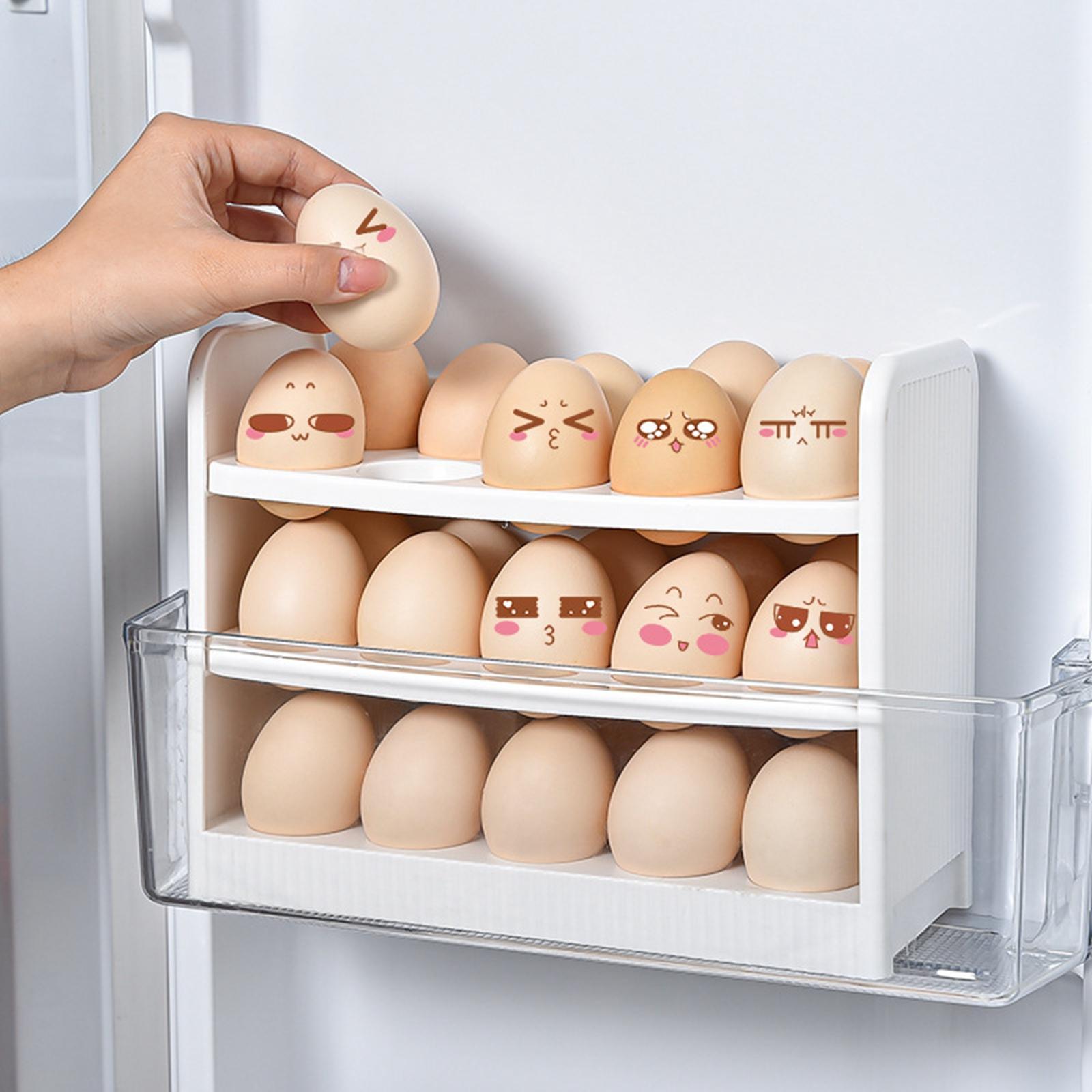 30 Grid Egg Container Fridge Eggs Organizers for Cabinet Shelf Countertop