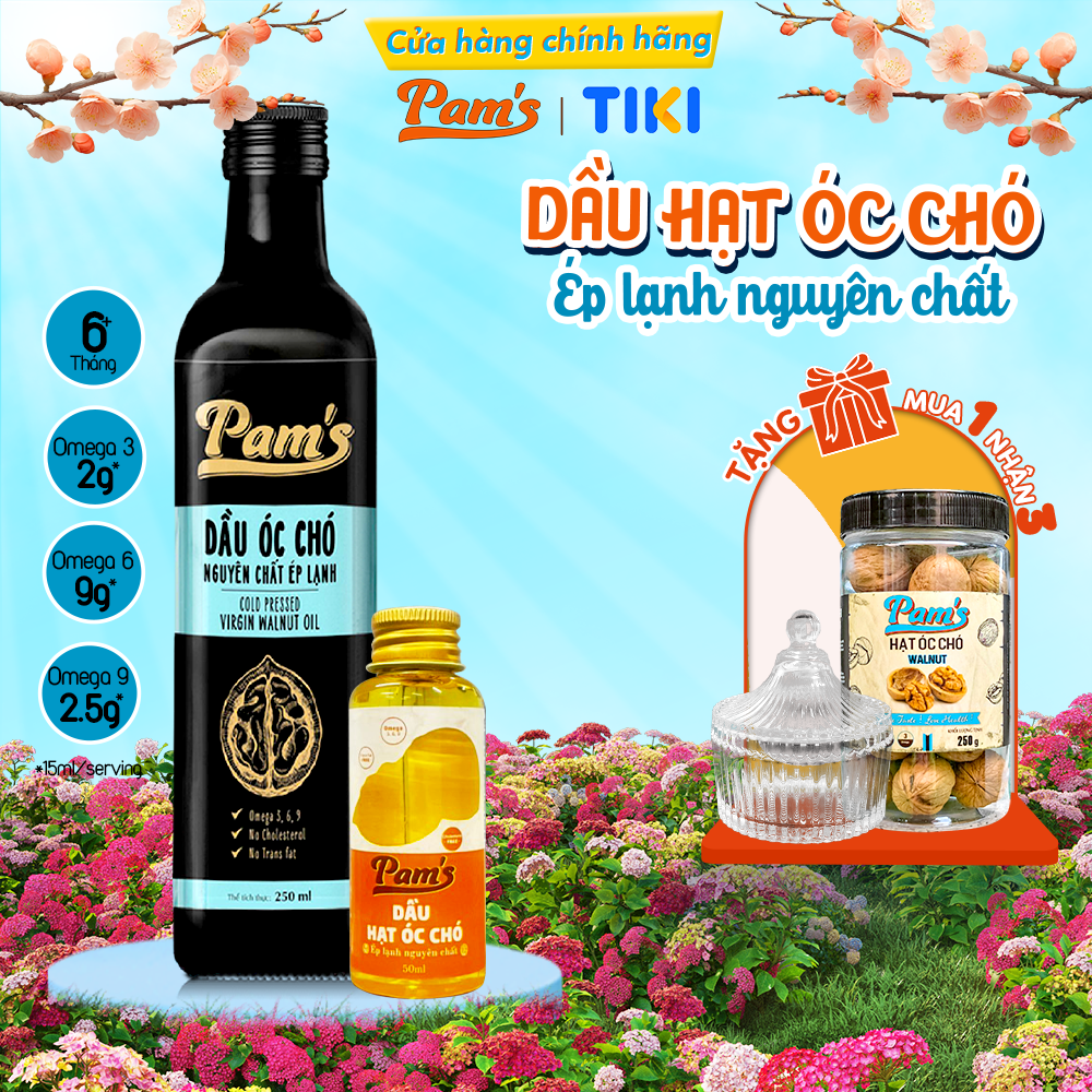 Dầu Óc Chó Nguyên Chất Ép Lạnh PAMS 250ml 