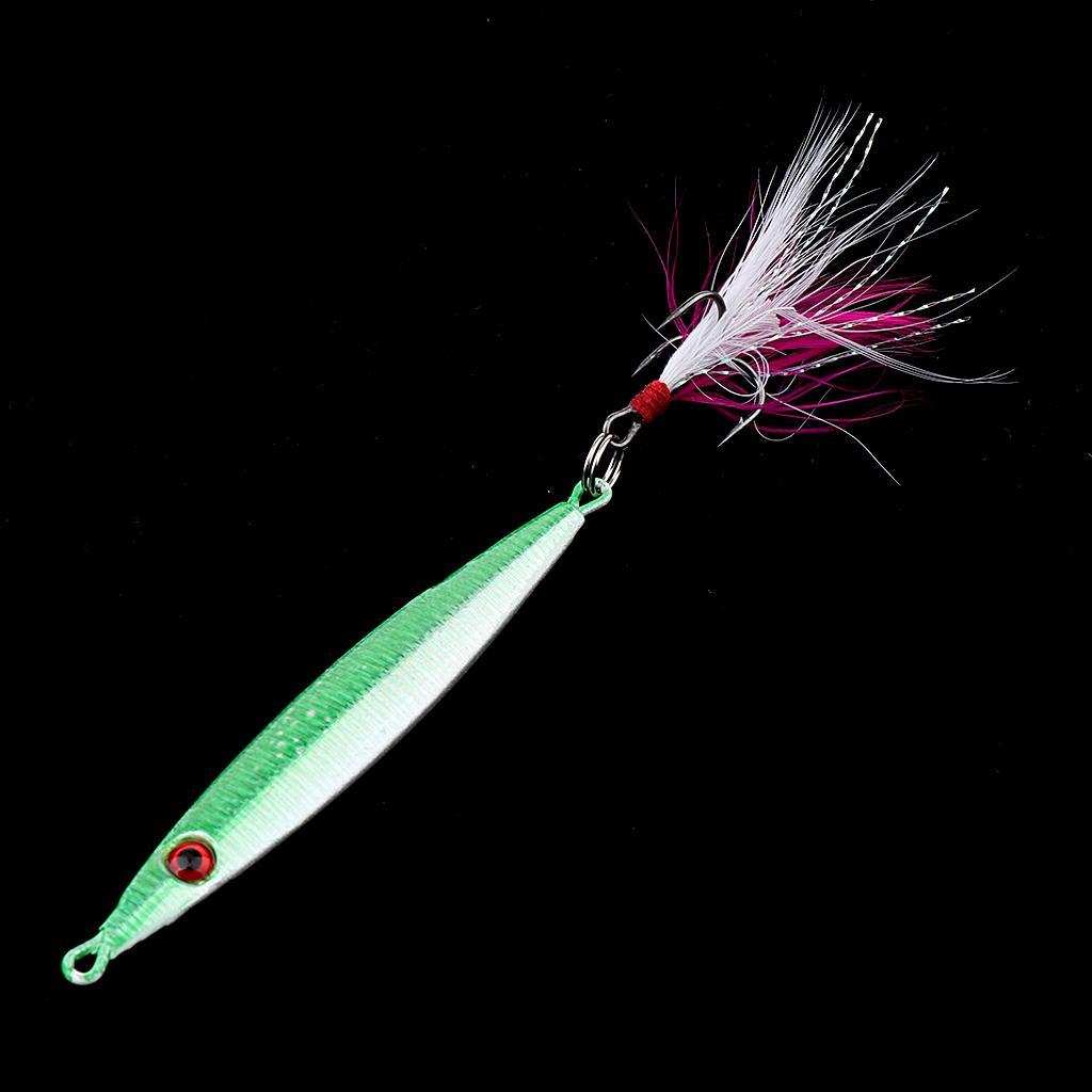 Hard Jigging Lead Fish Baits 21g 8cm Metal Fishing Lure Long Casting Lure with Feather Hook
