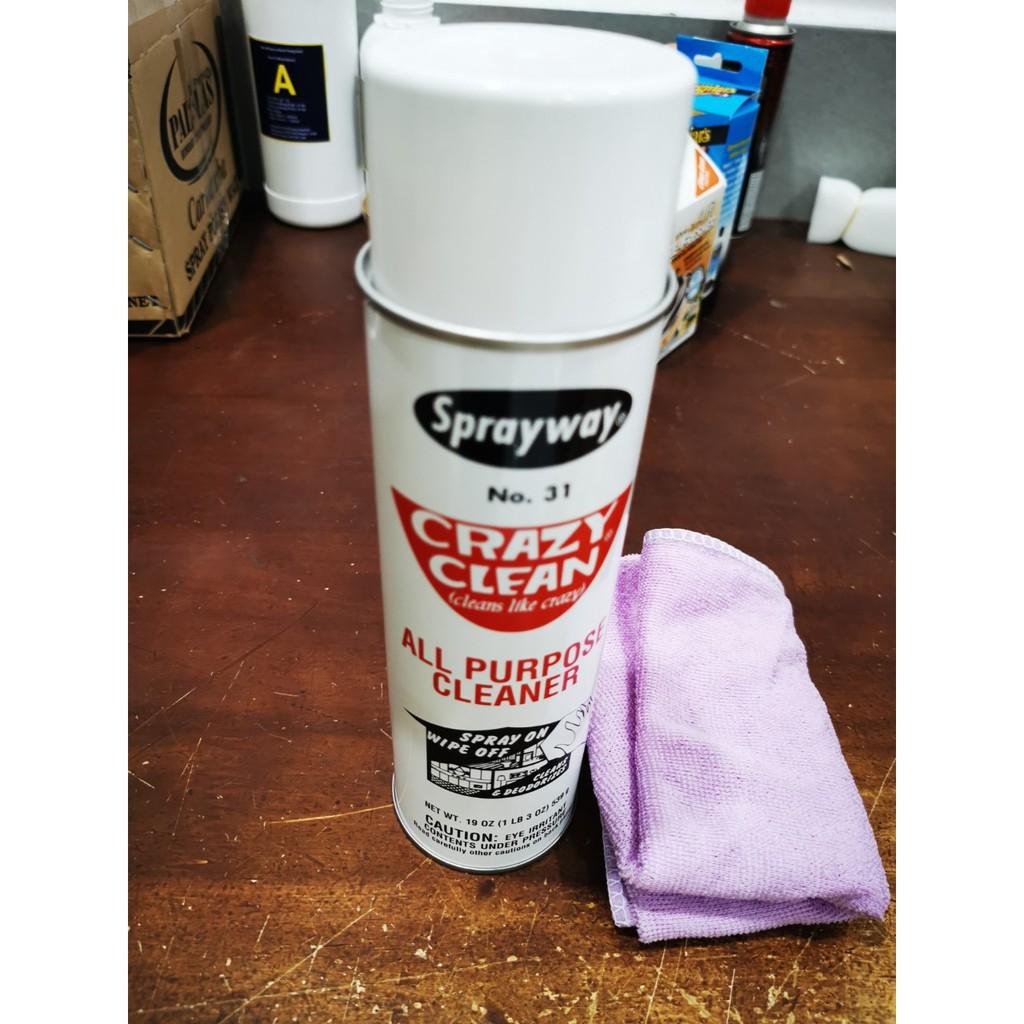 Dung Dịch Xịt Tẩy Đa Năng Sprayway Crazy Clean All Purpose Cleaner 539g Tẩy vết Mực, Tẩy Băng keo, Tẩy Dầu Tặng Khăn