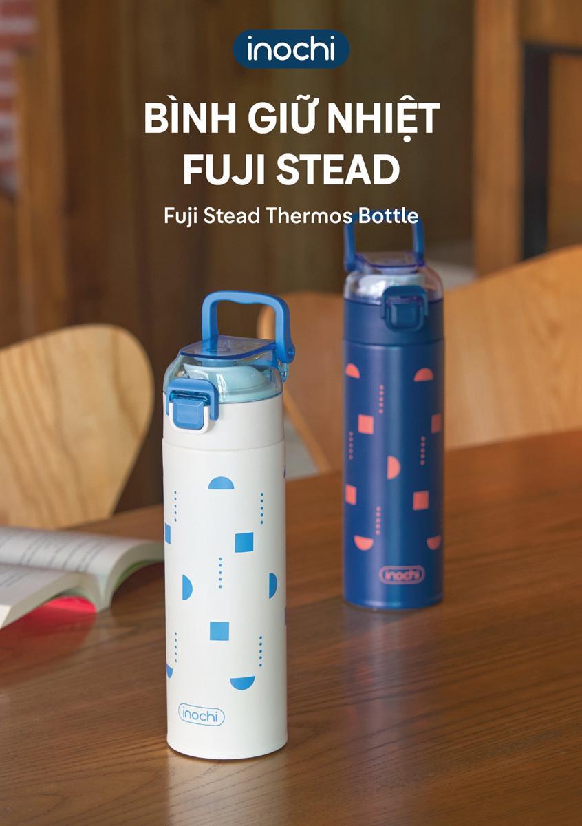 Bình Giữ Nhiệt Fuji Stead 500 ml - Inochi HNK.BFST.0500 - Màu Trắng, Xanh Dương