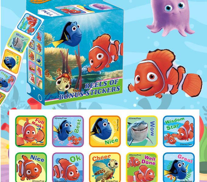 Đồ chơi dính dán - Combo 2 SET CUỘN 200 miếng STICKER CÁC NHÂN VẬT HOẠT HÌNH CHO BÉ