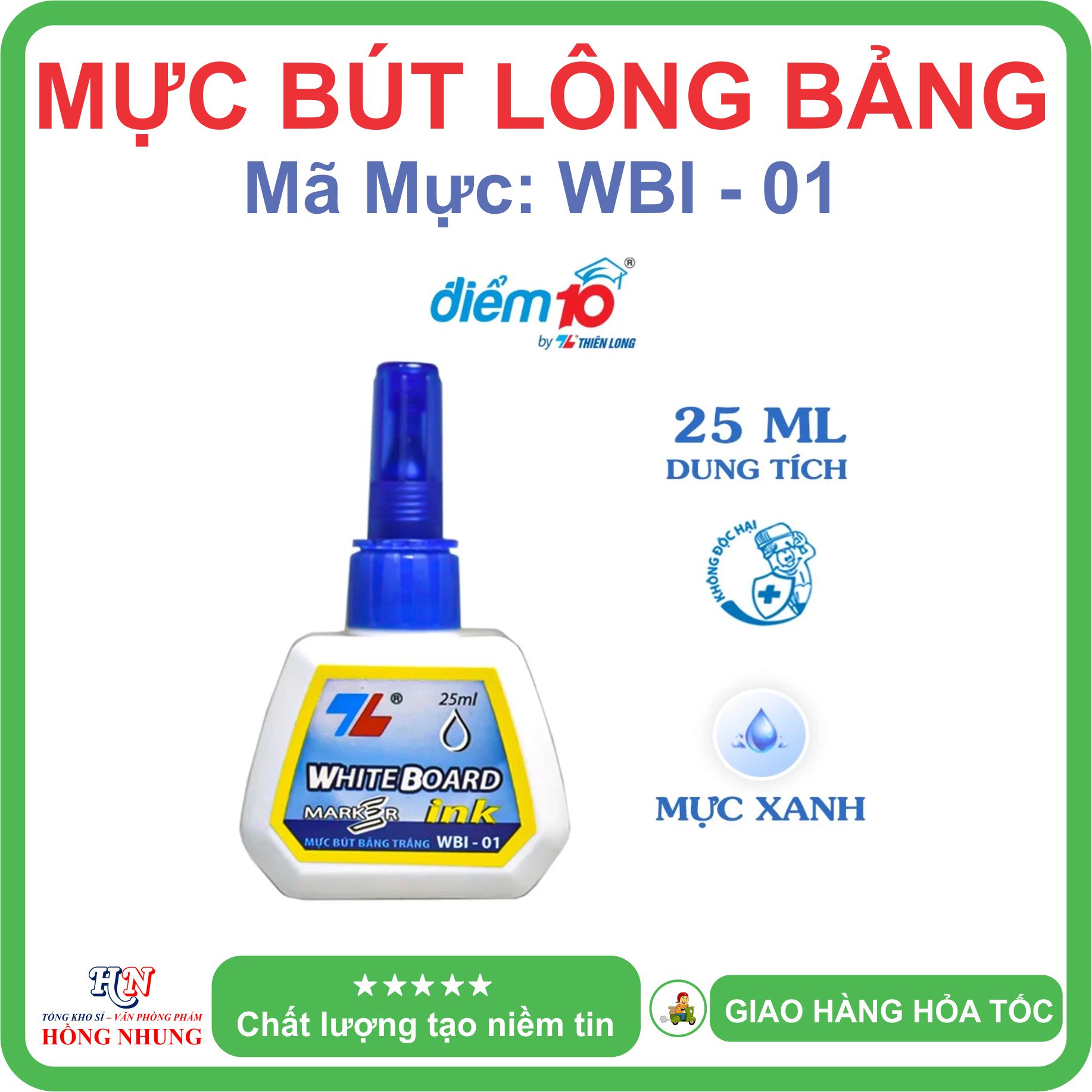 [SALE] Mực Bút lông bảng WBI-01, Mực tươi sáng, không độc hại