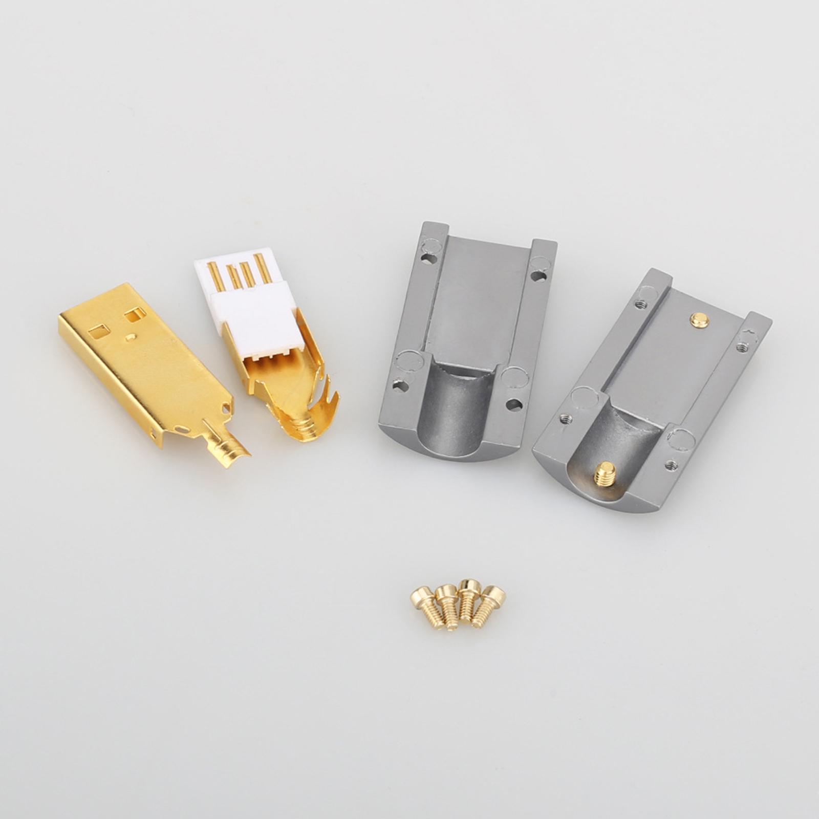 Male Plug Connector USB2.0 Male Connector Rewireable for DIY Data Cable