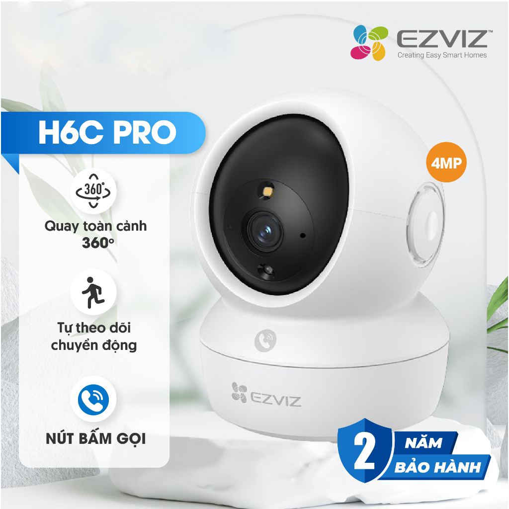 Camera Wifi Trong Nhà Ezviz H6C PRO 2K+ 4MP Gọi Điện, Màu Ban Đêm - Hàng chính hãng