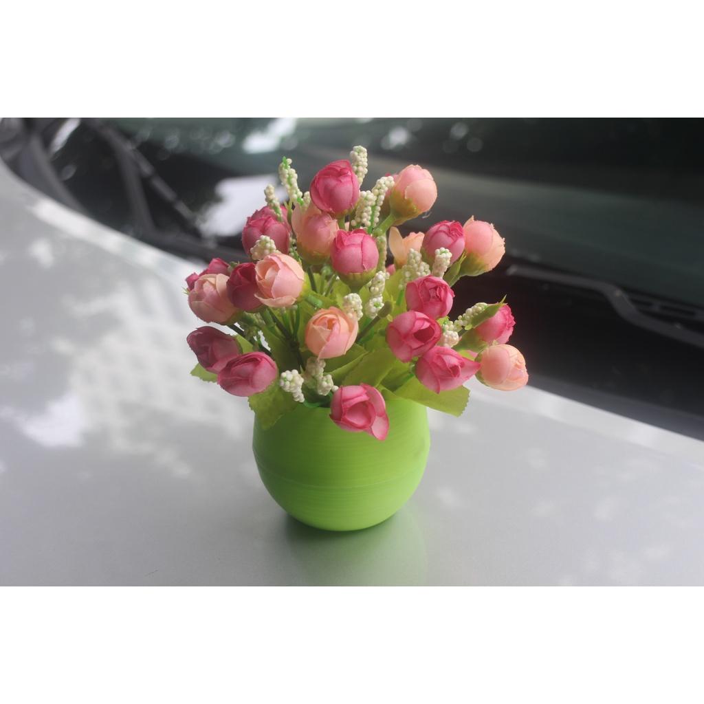 Cành hoa hồng nhí 15 bông-Hoa giả nhiều màu trang trí
