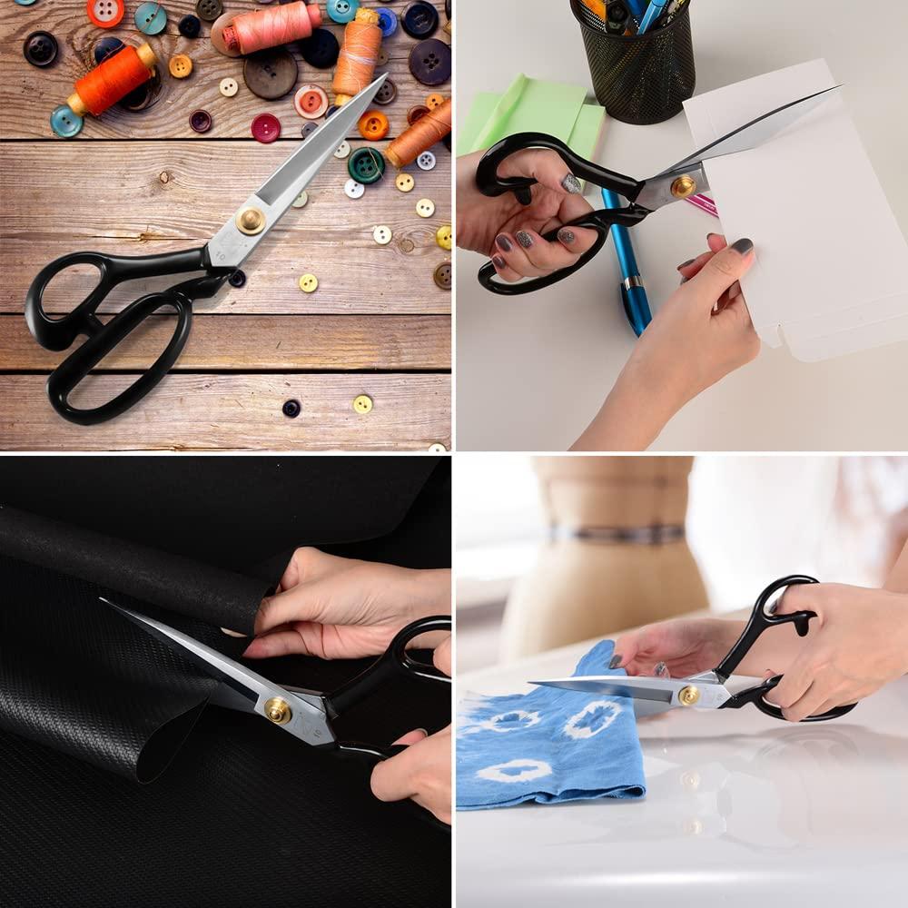 Kéo vải dành cho người thuận tay trái, kéo may 27 cm được mạ điện và thép carbon cao để cắt da, quần áo và vải