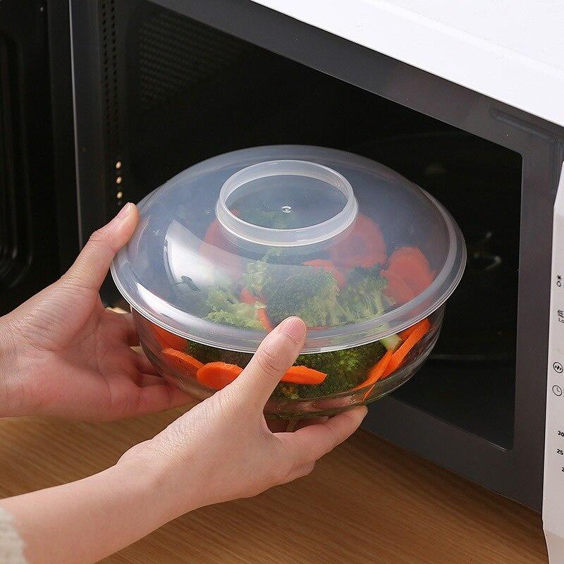 Round Food Insulation Cover Microwave Splash-proof Cover Clear Lid Safe Vent Keeping Fresh Seal Wrap Cover Kitchen Accessories