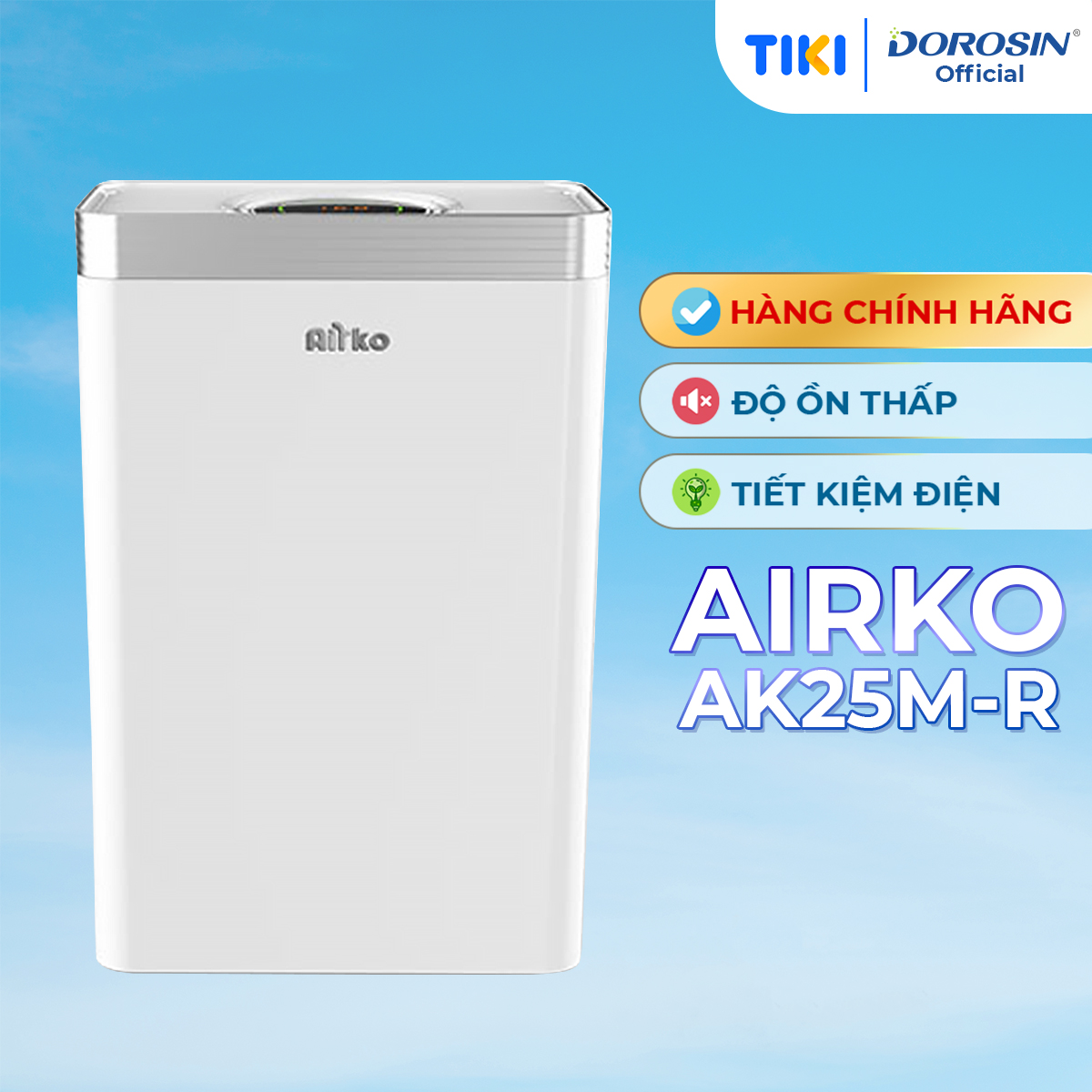 Máy lọc không khi chính hãng Airko AK25M-R / Màng lọc Hepa lọc bụi PM2.5/ SP thiết yếu cho gia đình và văn phòng