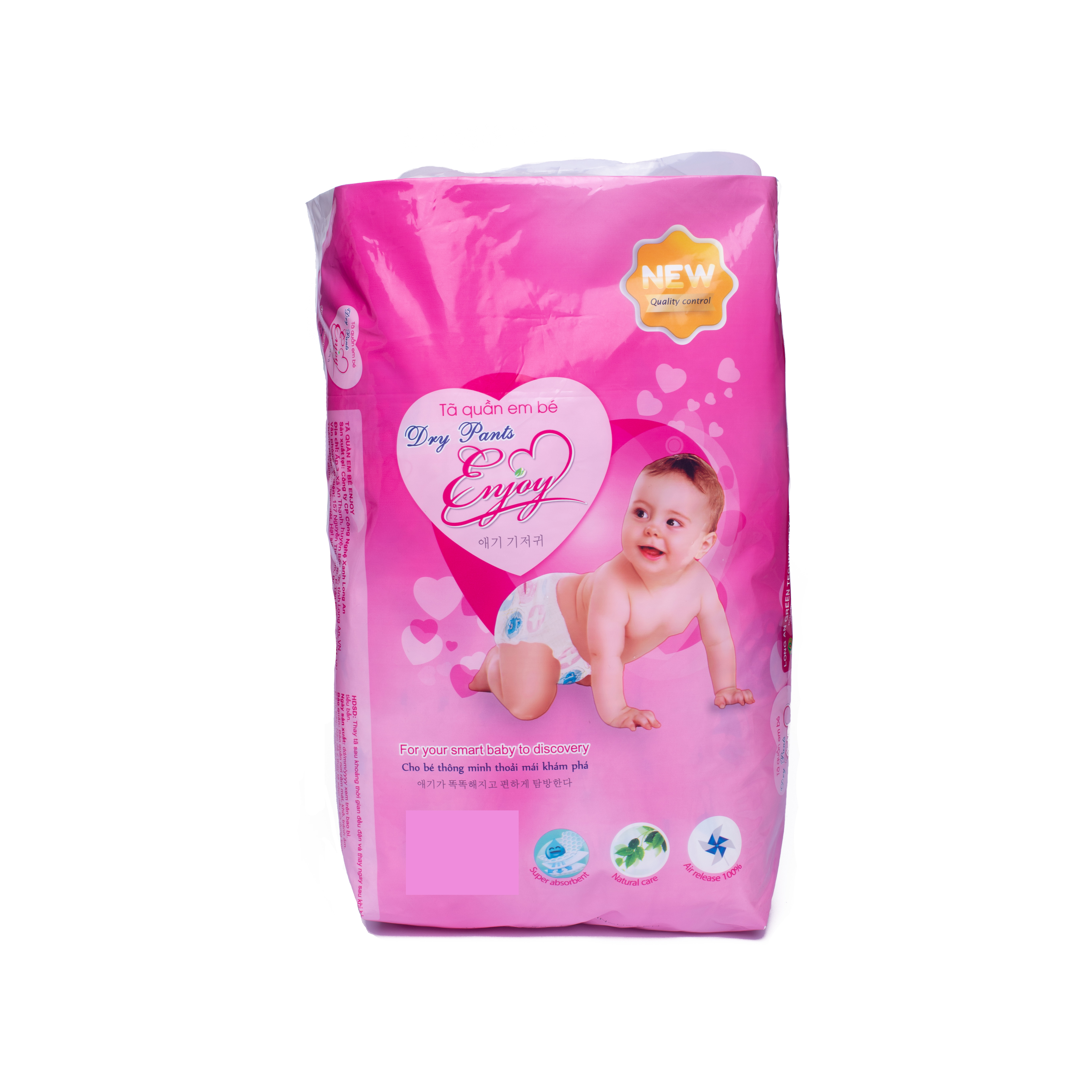 Bỉm tã quần em bé ENJOY Gói Lớn Cao Cấp nhiều size cho bé từ 4-25kg, mềm mại, thấm hút, chuẩn chất lượng Châu Âu