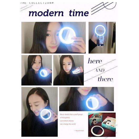 Đèn LED Kẹp Điện Thoại Hỗ Trợ Chụp Hình Selfie Pin Sạc