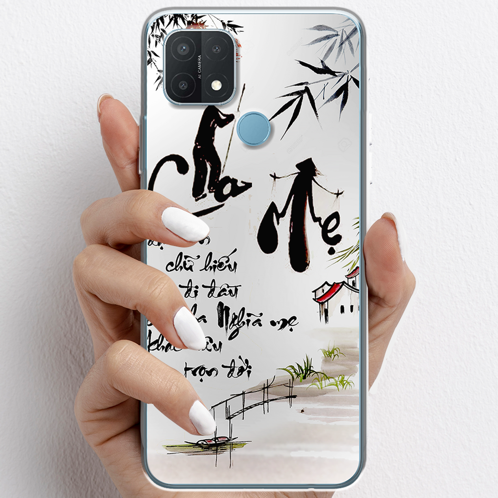 Ốp lưng cho Oppo A15, Oppo A15s nhựa TPU mẫu Thư pháp cha mẹ