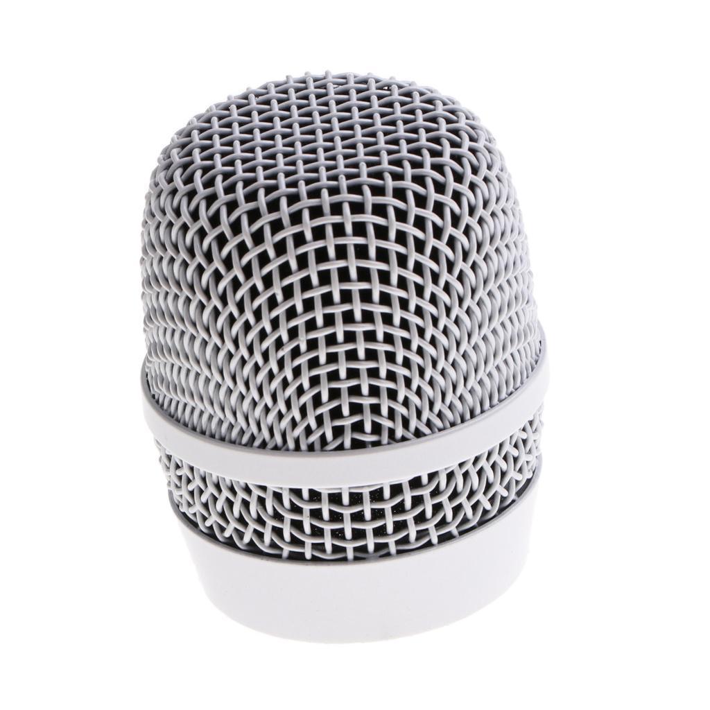 1x Steel Handheld Mesh Microphone Grill Head Silver with Inner Foam Filter
