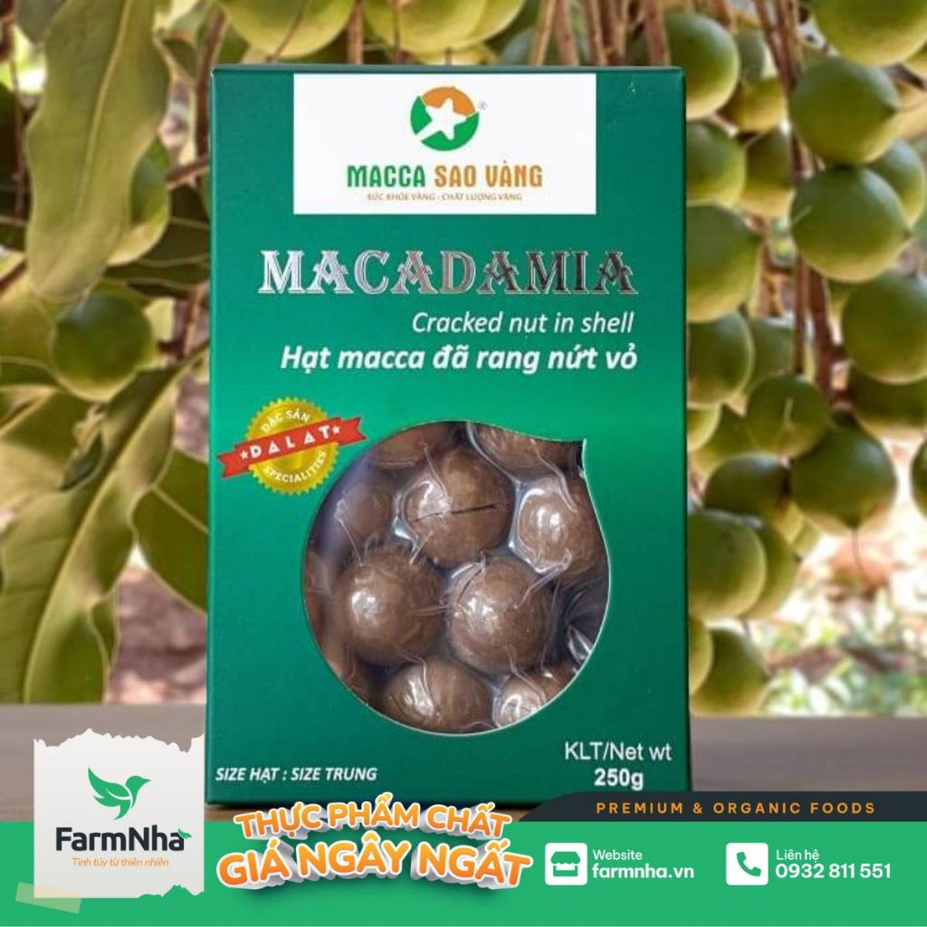 Hạt Macca Sấy Nứt Vỏ 250gr Size Trung 21–24 mm - Tăng Cường Sức Khỏe Tim Mạch, Chống Oxy Hóa