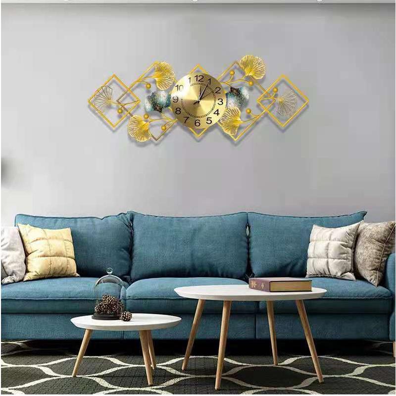 Đồng hồ treo tường nghệ thuật SENCOM hình lá gingko decor trang trí nhà cửa mã 2112