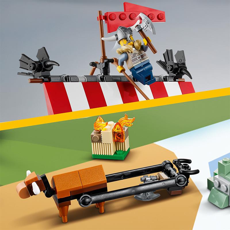 Đồ Chơi LEGO Tàu Của Người Viking Và Rắn Khổng Lồ 31132