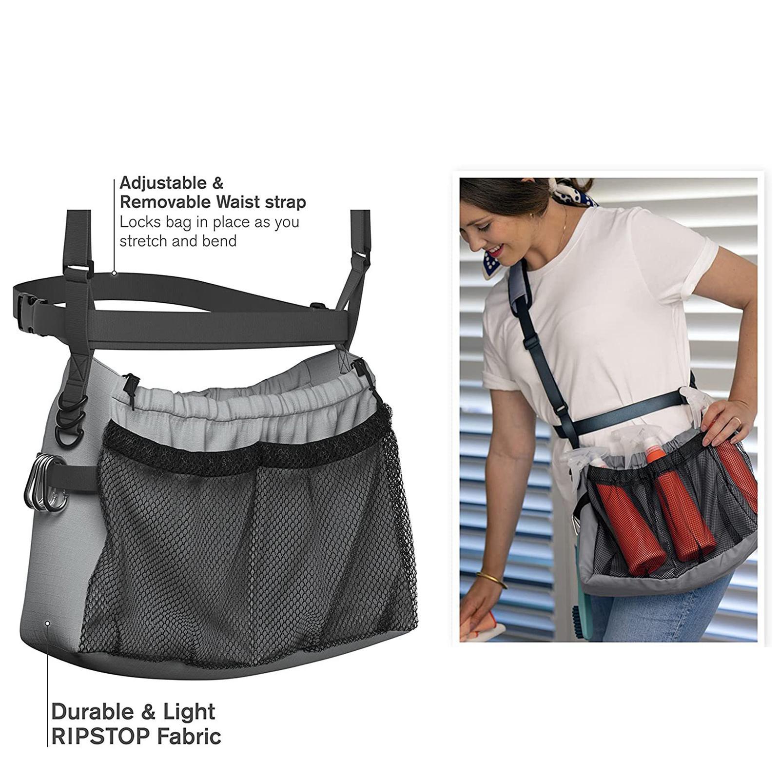 Cleaning Supplies Bag with Shoulder Waist Strap Organiser for Cleaners
