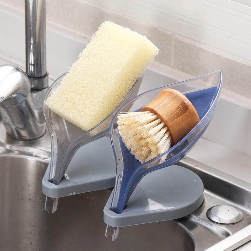 Creative Non Perforated Leaf Drain Rack Soap Box Toilet Suction Cup PlasticBathroom Kitchen Towel Storage Box