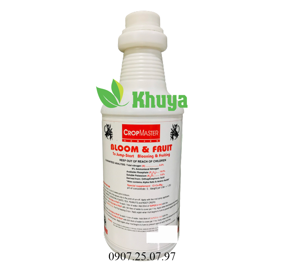 Phân bón lá Bloom & Fruit 6-19-0 chai 500ml Kích thích ra hoa và Đậu trái