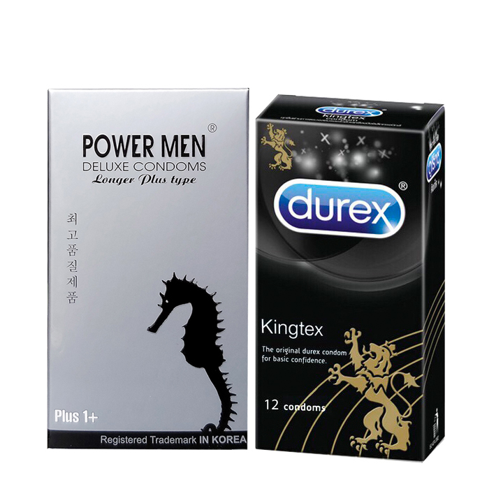 Bao cao su Durex Kingtex và Powermen hỗ trợTrị xuất tinh sớm Bộ 24 chiếc, Ôm sát, Gân Gai Tăng khoái cảm cho Nàng, Kéo dài thời gian cho Chàng gấp 4 lần - Hàng chính hãng 100%