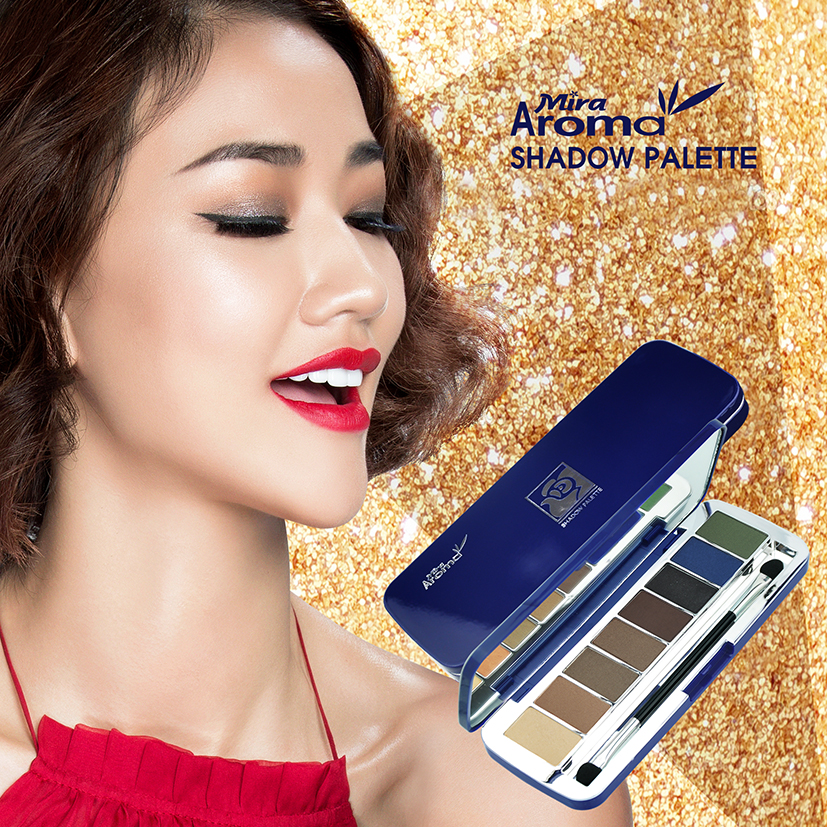 Phấn mắt 8 ô siêu mịn Mira Aroma Shadow Palette 8 Colors Hàn Quốc tặng kèm móc khoá
