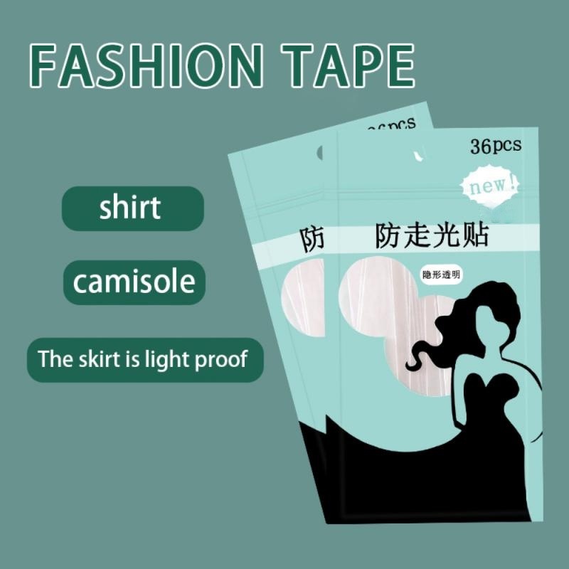 Miếng dán 2 mặt chống hở mép áo mép váy siêu mỏng trong suốt túi 36 miếng - Băng dính cố định quần áo