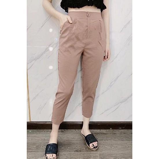 Quần baggy vải đũi Nhật cạp cúc lưng chun Quảng Châu