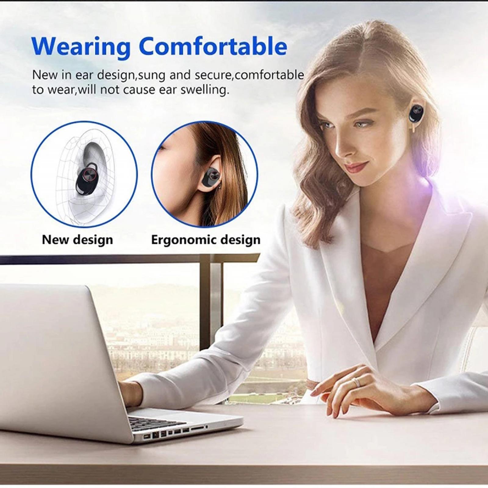 Stereo Bluetooth TWS Earphone Earbuds Sweat Proof with Mic for IOS Android Outdoor Running