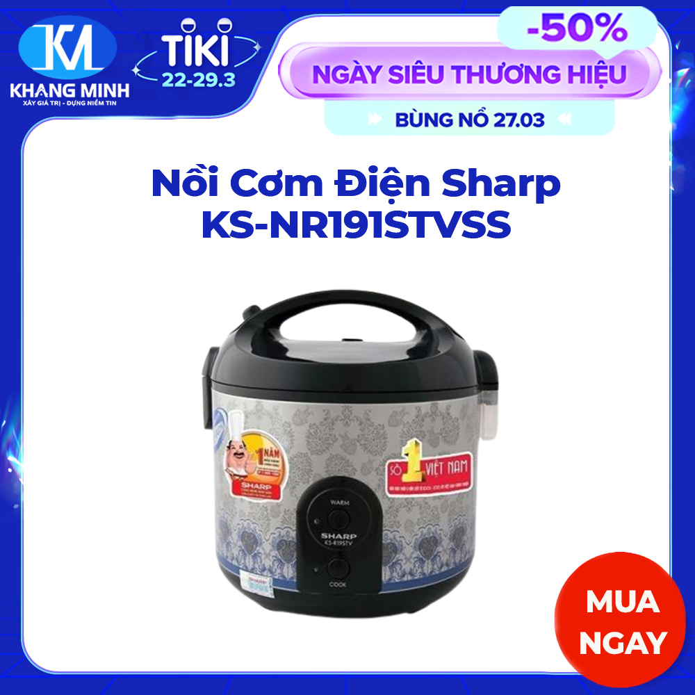 Nồi Cơm Điện Sharp KS-NR191STVSS - Hàng chính hãng